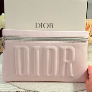 Dior Beaute Blush Pink Vegan Leather Limited Edition Makeup Pouch - NIB